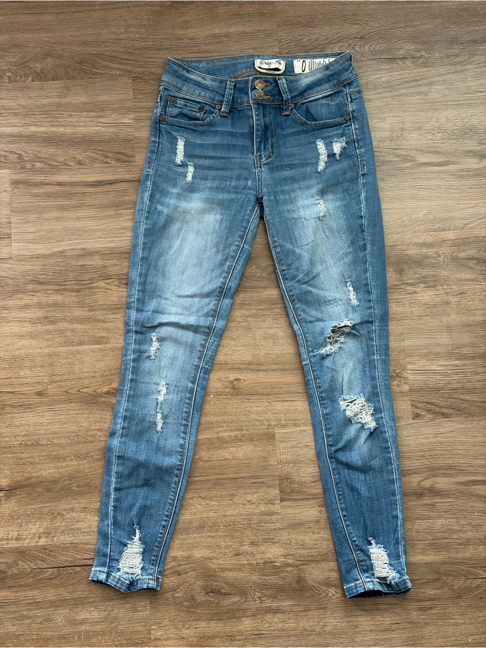 Y2K Indigo Rein Women’s High Rise Distressed Ankle Jeans Size 0